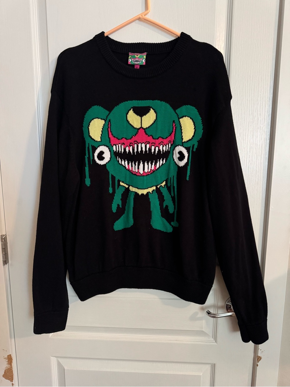 RARE Teddy Fresh Alex Pardee Collab Mutated Monster Bear Art Knit Sweater M